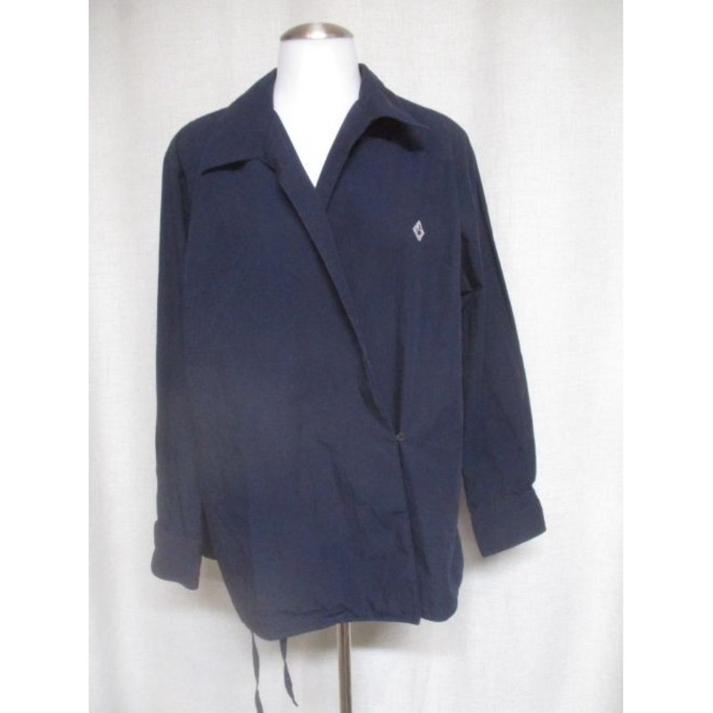 RALPH LAUREN 1X  Navy Blue  Top Womens  Wrap Blouse Westbury